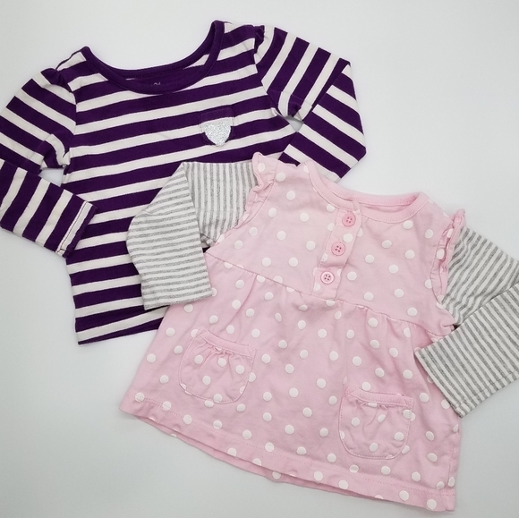 Set Long Sleeve Shirts 6-9m - Picture 1 of 5